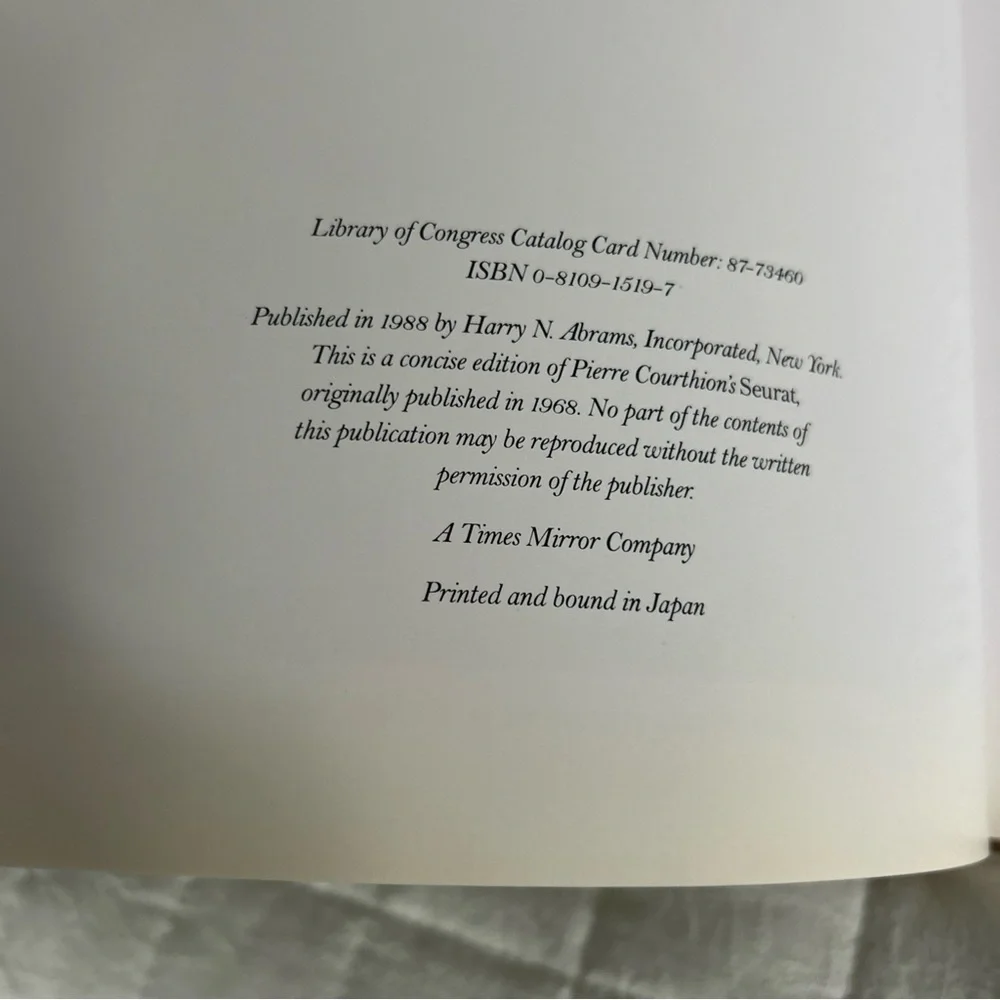 New Masters of Art : Seurat Hardcover Pierre Courthion